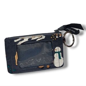Vera Bradley- Zip ID Case With Keychain, Winter Dog theme